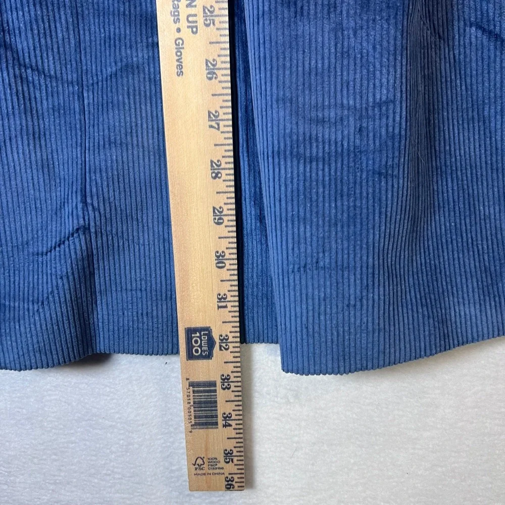 Woolrich Vintage Blue Corduroy Button Front Midi Skirt Pockets Made in USA Size8